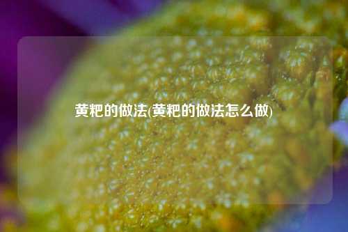 黄粑的做法(黄粑的做法怎么做)
