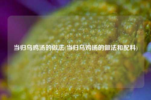 当归乌鸡汤的做法(当归乌鸡汤的做法和配料)